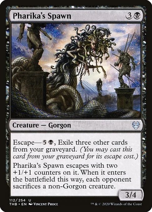 Pharika's Spawn, carta Magic di tipo Creature — Gorgon illustrata da Vincent Proce
