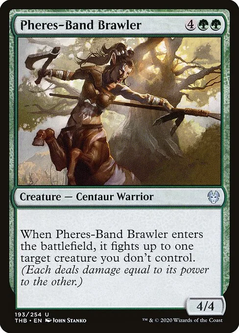 Pheres-Band Brawler, carta Magic di tipo Creature — Centaur Warrior illustrata da John Stanko