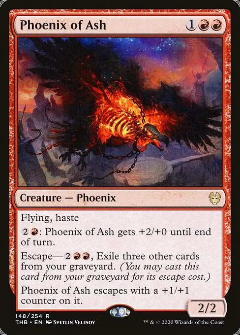Phoenix of Ash, carta Magic di tipo Creature — Phoenix illustrata da Svetlin Velinov