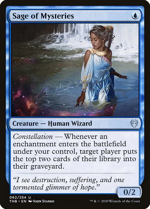 Sage of Mysteries, carta Magic di tipo Creature — Human Wizard illustrata da John Stanko