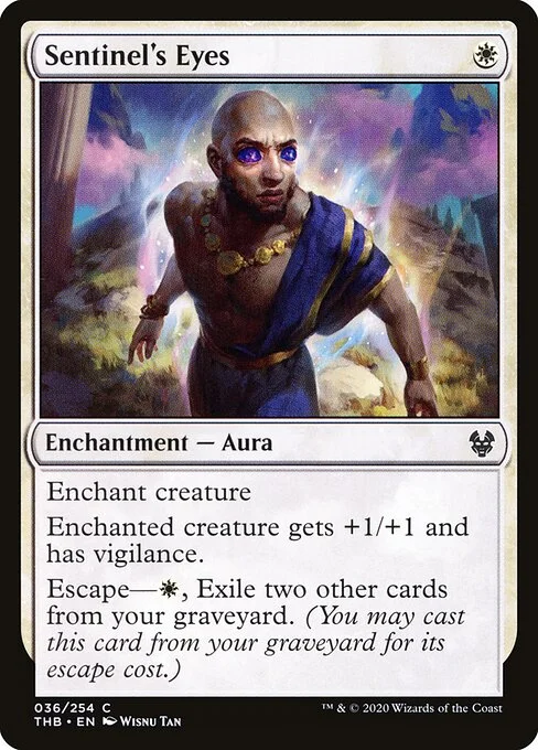 Sentinel's Eyes, carta Magic di tipo Enchantment — Aura illustrata da Wisnu Tan