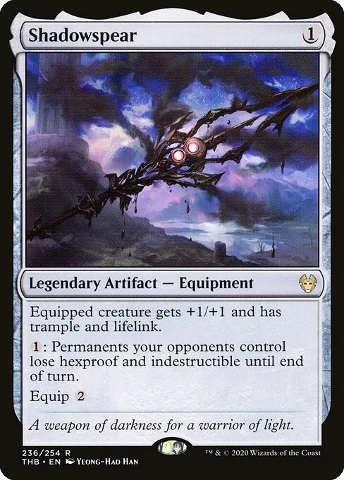Shadowspear, carta Magic di tipo Legendary Artifact — Equipment illustrata da Yeong-Hao Han
