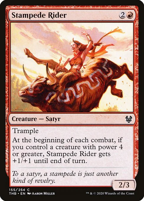 Stampede Rider, carta Magic di tipo Creature — Satyr illustrata da Aaron Miller