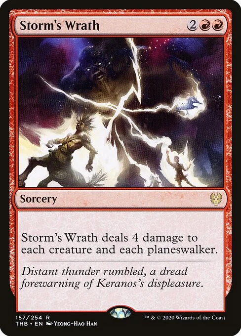 Storm's Wrath, carta Magic di tipo Sorcery illustrata da Yeong-Hao Han
