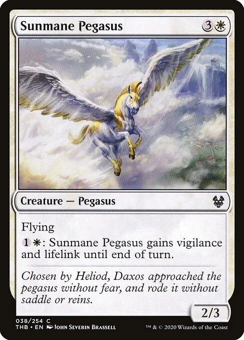 Sunmane Pegasus, carta Magic di tipo Creature — Pegasus illustrata da John Severin Brassell