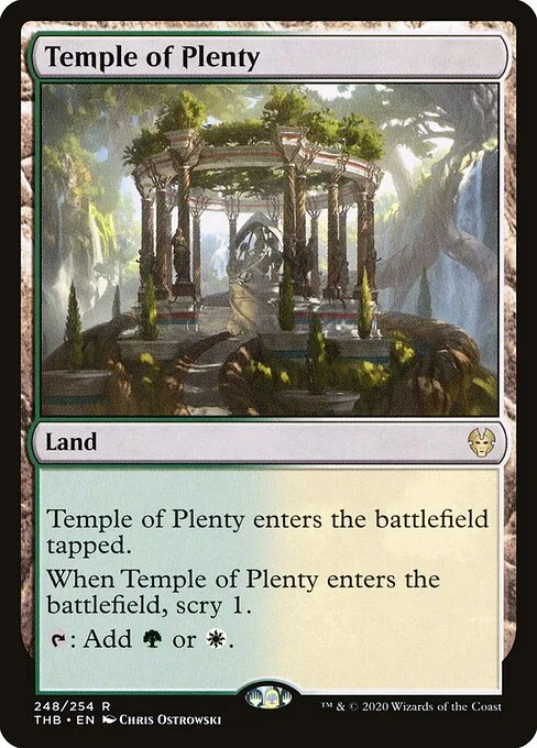 Temple of Plenty, carta Magic di tipo Land illustrata da Chris Ostrowski