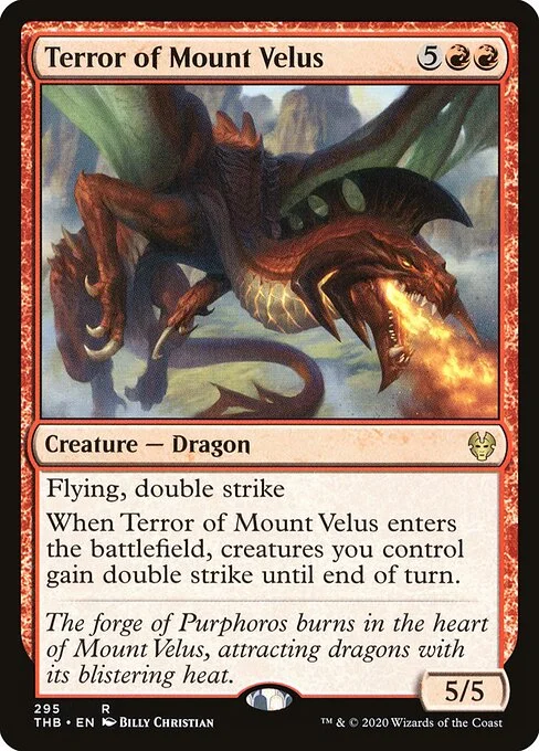 Terror of Mount Velus, carta Magic di tipo Creature — Dragon illustrata da Billy Christian