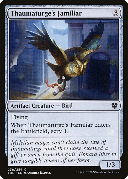 Thaumaturge's Familiar, carta Magic di tipo Artifact Creature — Bird illustrata da Andrea Radeck