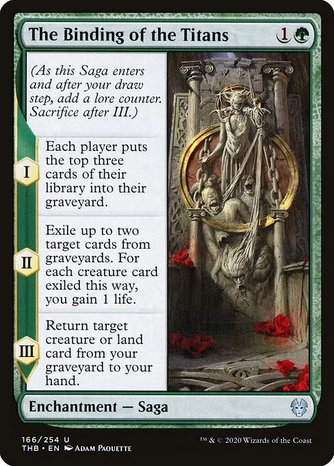 The Binding of the Titans, carta Magic di tipo Enchantment — Saga illustrata da Adam Paquette