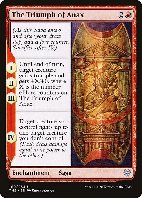 The Triumph of Anax, carta Magic di tipo Enchantment — Saga illustrata da Chris Seaman