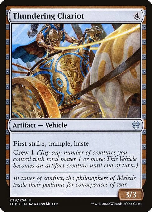 Thundering Chariot, carta Magic di tipo Artifact — Vehicle illustrata da Aaron Miller