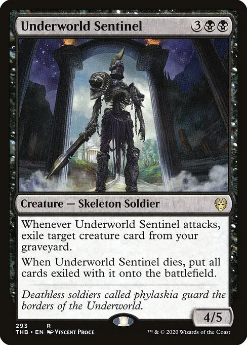 Underworld Sentinel, carta Magic di tipo Creature — Skeleton Soldier illustrata da Vincent Proce
