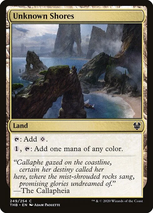 Unknown Shores, carta Magic di tipo Land illustrata da Adam Paquette