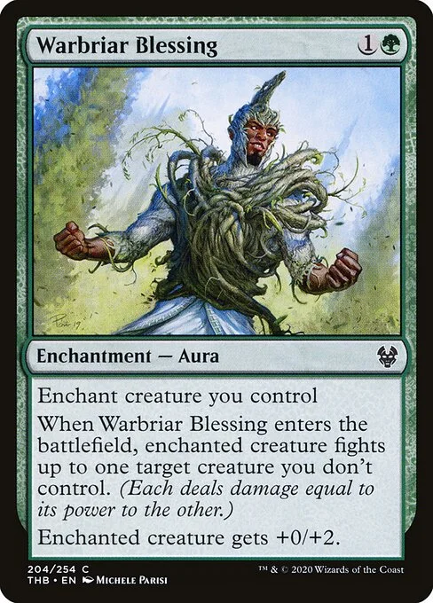 Warbriar Blessing, carta Magic di tipo Enchantment — Aura illustrata da Michele Parisi