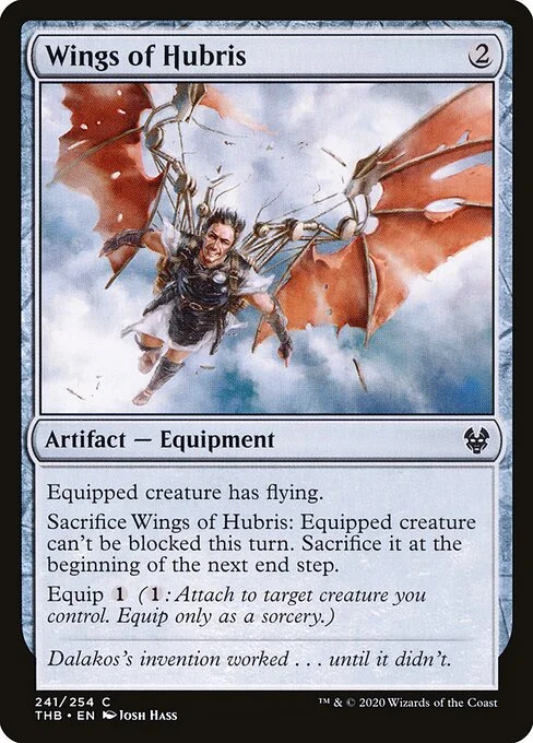 Wings of Hubris, carta Magic di tipo Artifact — Equipment illustrata da Josh Hass