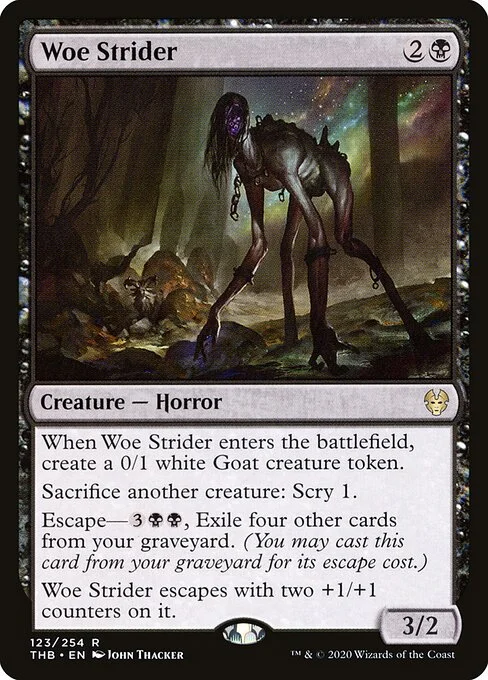 Woe Strider, carta Magic di tipo Creature — Horror illustrata da John Thacker