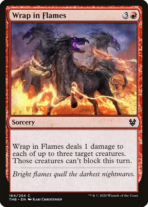 Wrap in Flames, carta Magic di tipo Sorcery illustrata da Kari Christensen