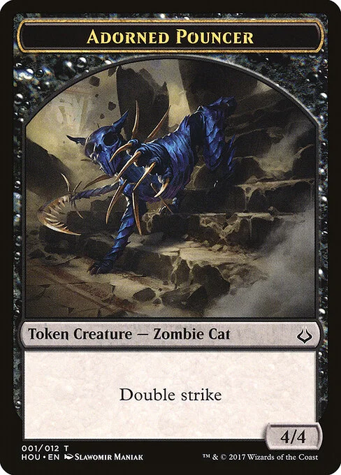 Adorned Pouncer, carta Magic di tipo Token Creature — Zombie Cat illustrata da Slawomir Maniak