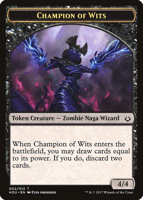 Champion of Wits, carta Magic di tipo Token Creature — Zombie Naga Wizard illustrata da Even Amundsen