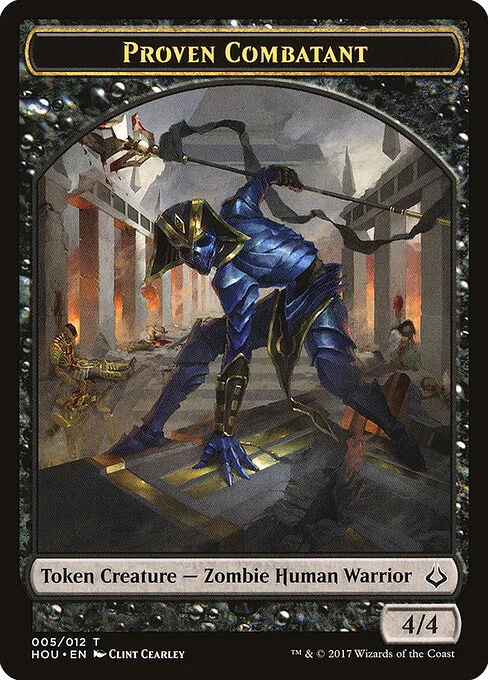 Proven Combatant, carta Magic di tipo Token Creature — Zombie Human Warrior illustrata da Clint Cearley