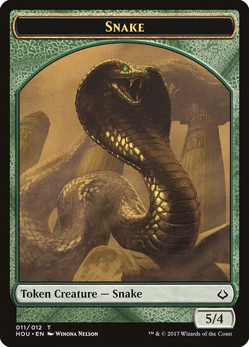 Snake, carta Magic di tipo Token Creature — Snake illustrata da Winona Nelson