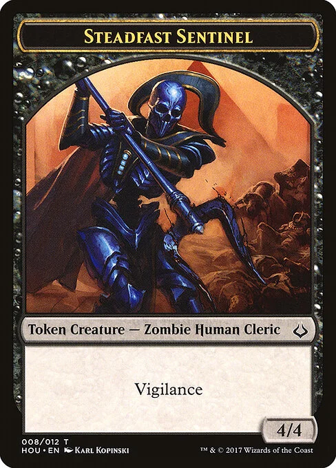Steadfast Sentinel, carta Magic di tipo Token Creature — Zombie Human Cleric illustrata da Karl Kopinski
