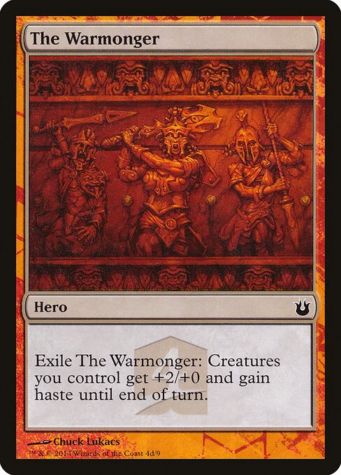 The Warmonger, carta Magic di tipo Hero illustrata da Chuck Lukacs