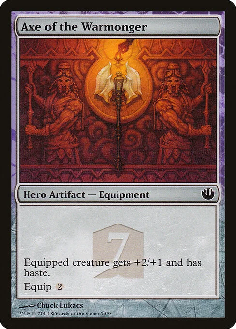 Axe of the Warmonger, carta Magic di tipo Hero Artifact — Equipment illustrata da Chuck Lukacs
