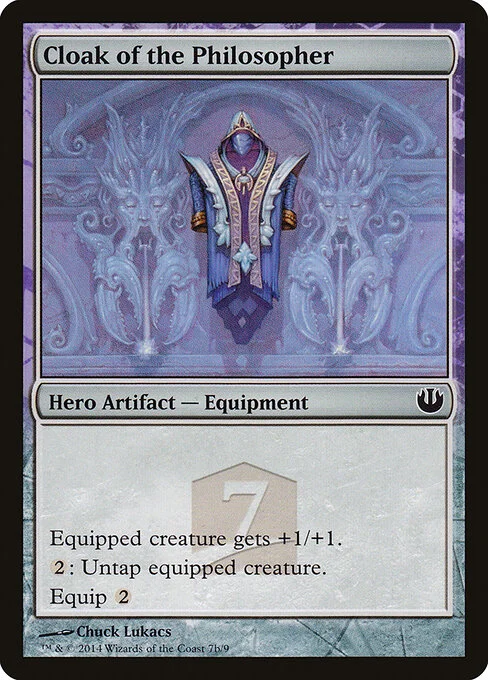 Cloak of the Philosopher, carta Magic di tipo Hero Artifact — Equipment illustrata da Chuck Lukacs