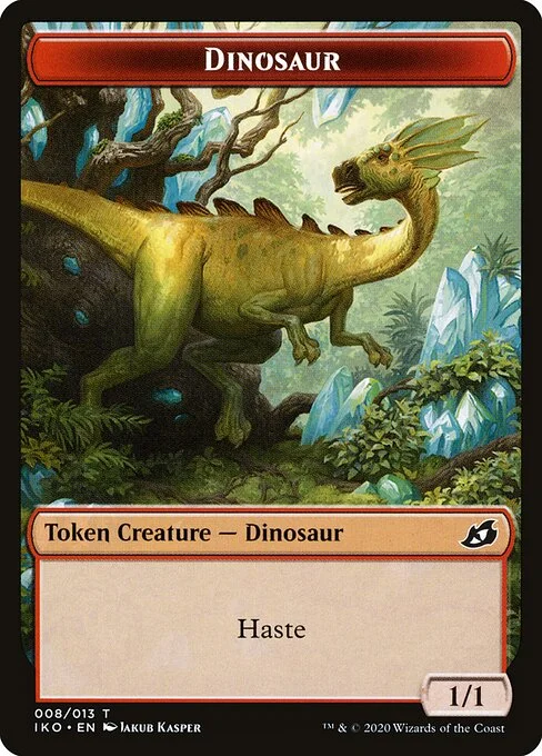 Dinosaur, carta Magic di tipo Token Creature — Dinosaur illustrata da Jakub Kasper