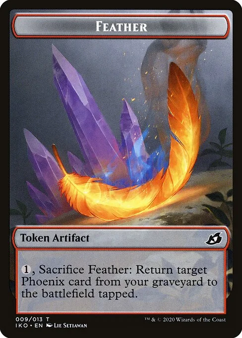 Feather, carta Magic di tipo Token Artifact illustrata da Lie Setiawan