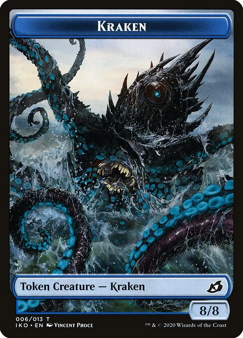 Kraken, carta Magic di tipo Token Creature — Kraken illustrata da Vincent Proce