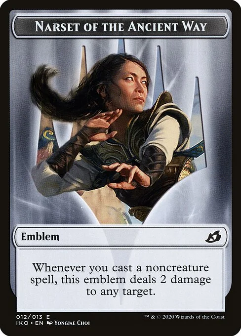 Narset of the Ancient Way Emblem, carta Magic di tipo Emblem illustrata da Yongjae Choi