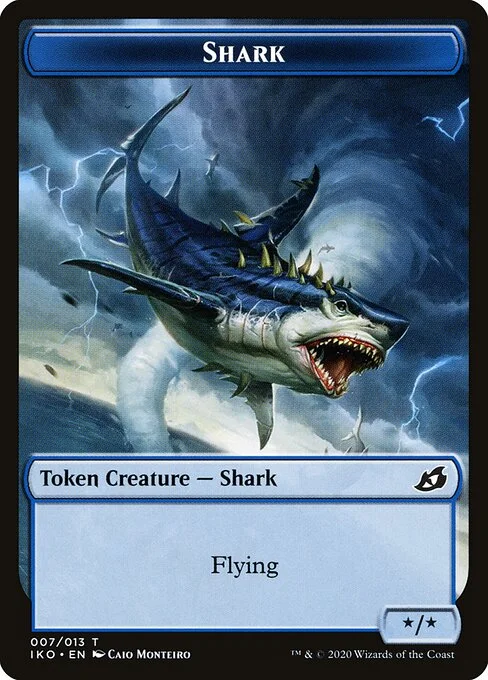Shark, carta Magic di tipo Token Creature — Shark illustrata da Caio Monteiro