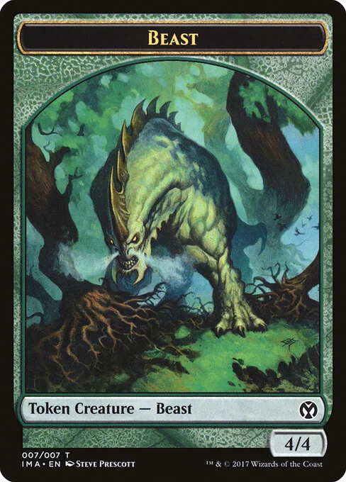Beast, carta Magic di tipo Token Creature — Beast illustrata da Steve Prescott