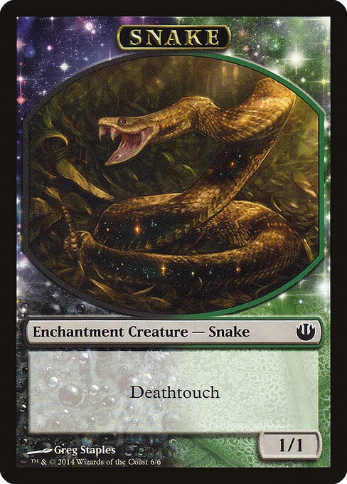 Snake, carta Magic di tipo Token Enchantment Creature — Snake illustrata da Greg Staples