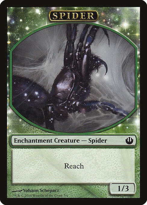 Spider, carta Magic di tipo Token Enchantment Creature — Spider illustrata da Yohann Schepacz