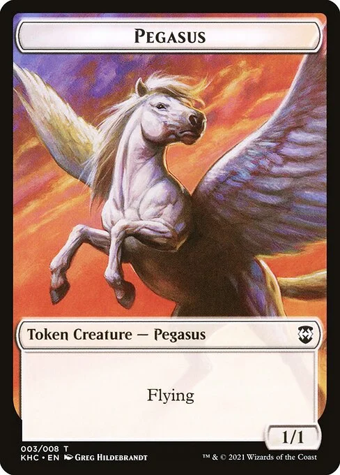 Pegasus, carta Magic di tipo Token Creature — Pegasus illustrata da Greg Hildebrandt