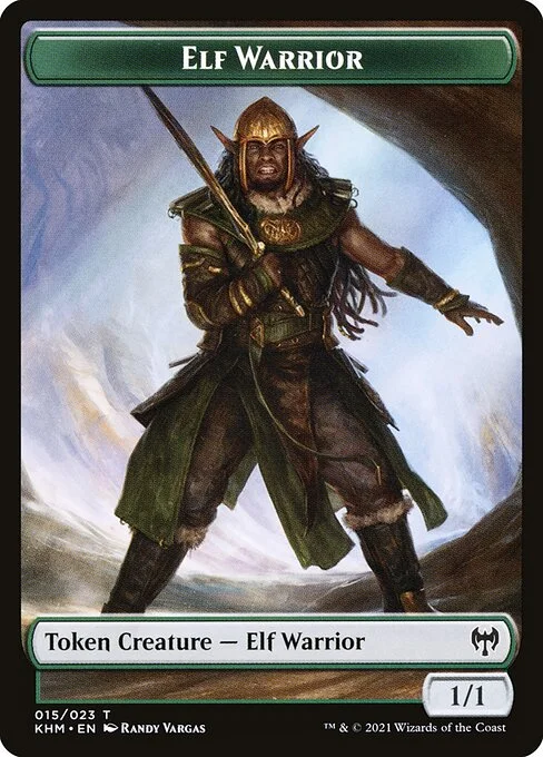 Elf Warrior, carta Magic di tipo Token Creature — Elf Warrior illustrata da Randy Vargas