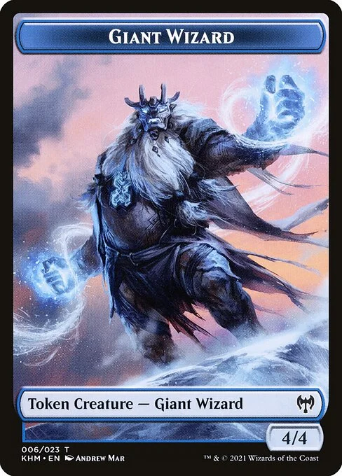 Giant Wizard, carta Magic di tipo Token Creature — Giant Wizard illustrata da Andrew Mar