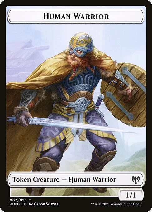 Human Warrior, carta Magic di tipo Token Creature — Human Warrior illustrata da Gabor Szikszai