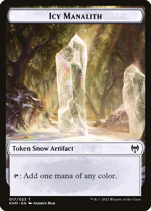 Icy Manalith, carta Magic di tipo Token Snow Artifact illustrata da Andrew Mar