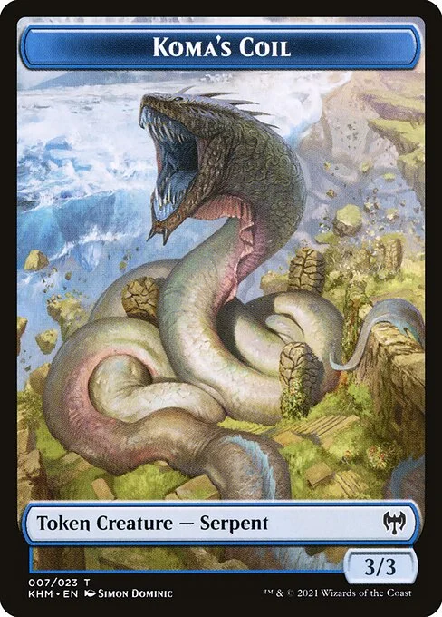 Koma's Coil, carta Magic di tipo Token Creature — Serpent illustrata da Simon Dominic