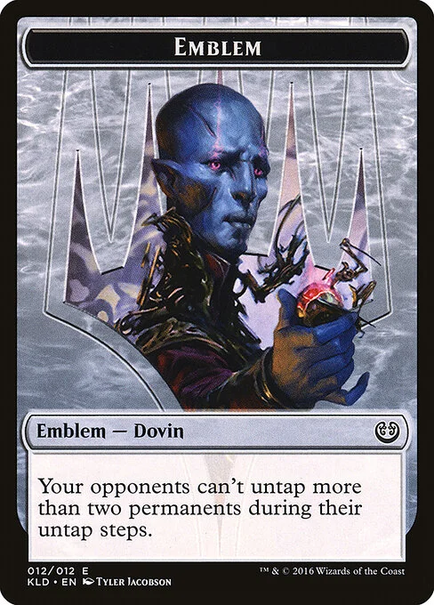 Dovin Baan Emblem, carta Magic di tipo Emblem — Dovin illustrata da Tyler Jacobson