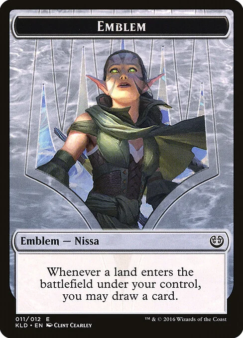 Nissa, Vital Force Emblem, carta Magic di tipo Emblem — Nissa illustrata da Clint Cearley