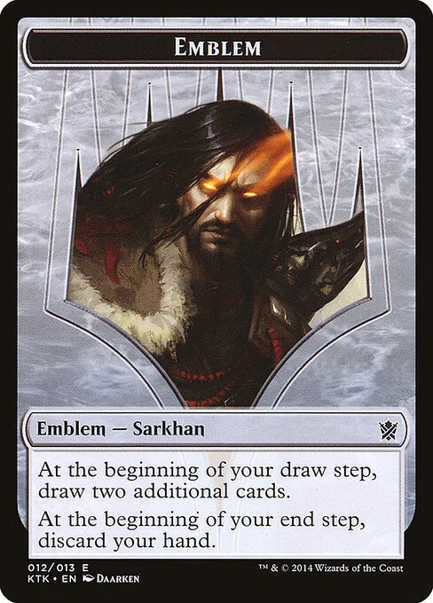 Sarkhan, the Dragonspeaker Emblem, carta Magic di tipo Emblem — Sarkhan illustrata da Daarken