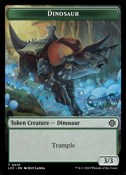 Dinosaur, carta Magic di tipo Token Creature — Dinosaur illustrata da Kitt Lapeña