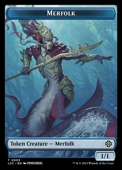 Merfolk, carta Magic di tipo Token Creature — Merfolk illustrata da PINDURSKI