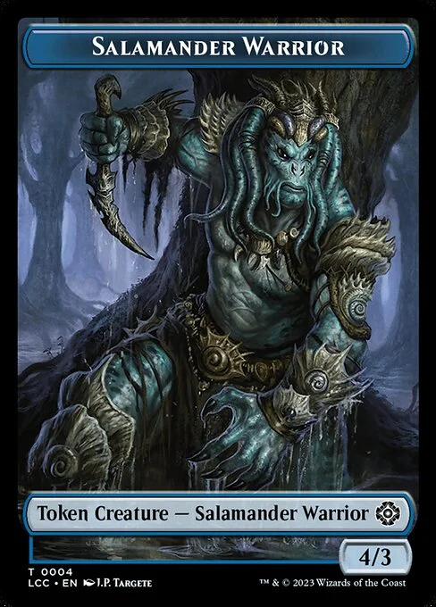 Salamander Warrior, carta Magic di tipo Token Creature — Salamander Warrior illustrata da J.P. Targete