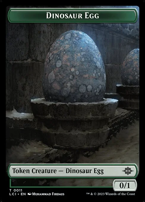Dinosaur Egg, carta Magic di tipo Token Creature — Dinosaur Egg illustrata da Muhammad Firdaus